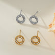 AMATOLE Silver (White Gold): Radiant Circle Mini Stud Earrings
