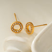 AMATOLE Gold : Boucles d'oreilles mini-puces en forme de cercle rayonnant