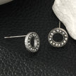 AMATOLE Silver (White Gold): Radiant Circle Mini Stud Earrings