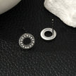 AMATOLE Silver (White Gold): Radiant Circle Mini Stud Earrings