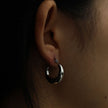 AMBER-MESSINA Chunky Hoop Silver Earrings