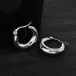 AMBER-MESSINA Chunky Hoop Silver Earrings