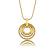 AMELIA Trio Textured Circle Pendants Gold Necklace