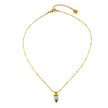 AMELIE : Collier avec pendentif en pierre turquoise blanche, accroché à une chaîne perlée texturée imitant la peau de serpent.