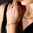 AMIENS Gold : Bracelet en cordelette perlée