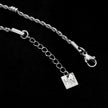 AMIENS: Silver Toned White Gold Beaded Rope Chain Bracelet