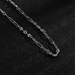 AMMA Silver (White Gold) Paper-Clip & Oval-Beads Chain Necklace