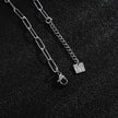 AMMA Silver (White Gold) Paper-Clip & Oval-Beads Chain Necklace