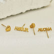 AMOUR & HEART Symbol – Romantic Statement 2-Pair Stud Earrings in Gold.