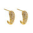 ANCORA: Pear-Shaped Stud Earrings with Pavé Zirconia (CZ) Sparkle.