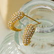 ANCORA: Pear-Shaped Stud Earrings with Pavé Zirconia (CZ) Sparkle.