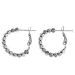 ANDALI Square Beads Hoop Silver Earrings