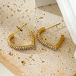 Style ANJAR Gold: Heart Shaped Hoops embedded with Zirconia Gemstones