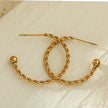 ANNA Rope Textured Gold Hoop Earrings