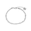 Style ANNABETH : Bracelet chaîne en or blanc (couleur argent) avec double perle en fusion.