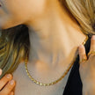 ANTHEA : Collier à chaîne ovale perlée à motifs