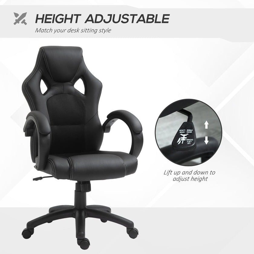 Erling Gaming-Office Chair with Swivel and Tilt Functions-Black