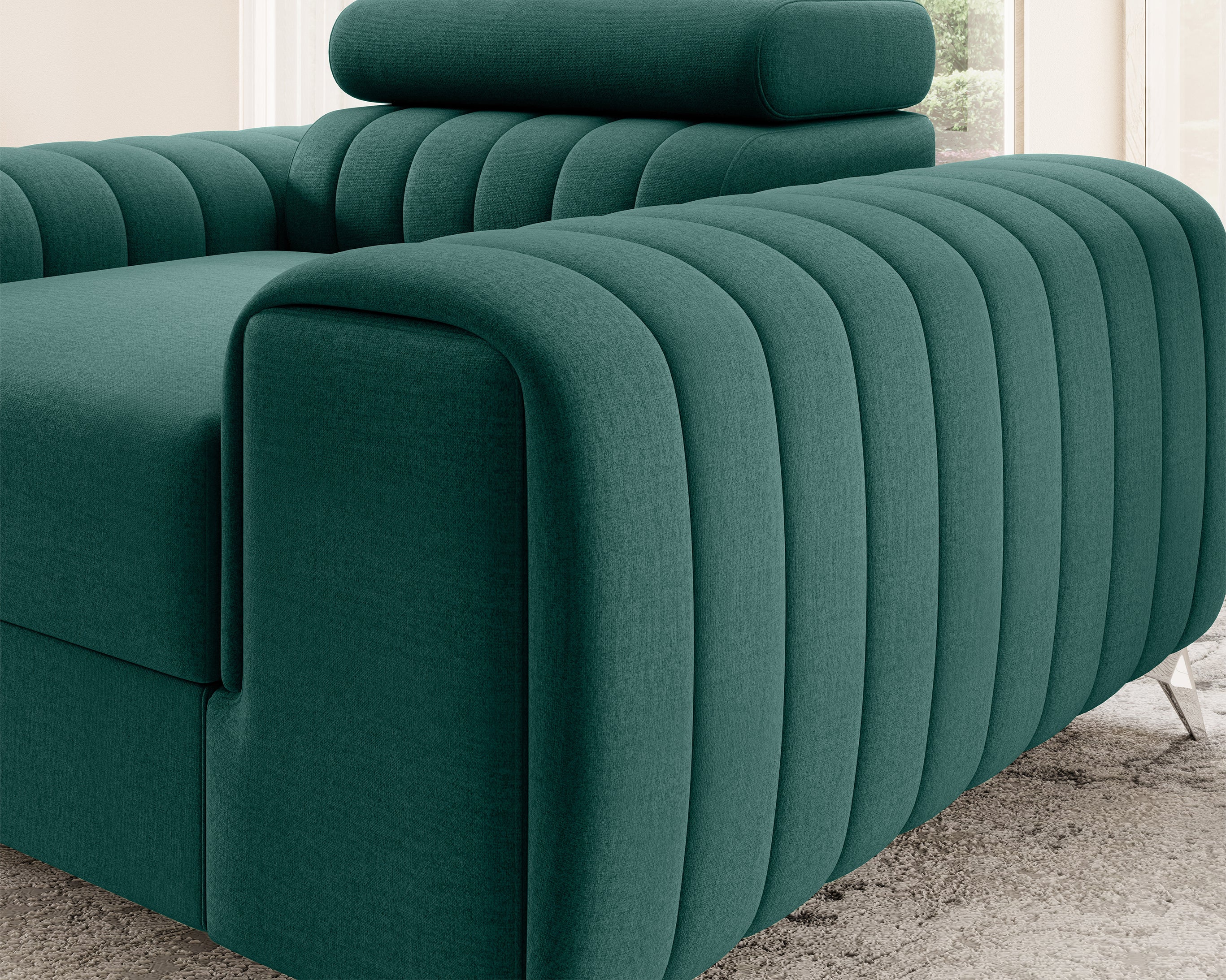 Laurence Modern Accent Chair - Teal Green