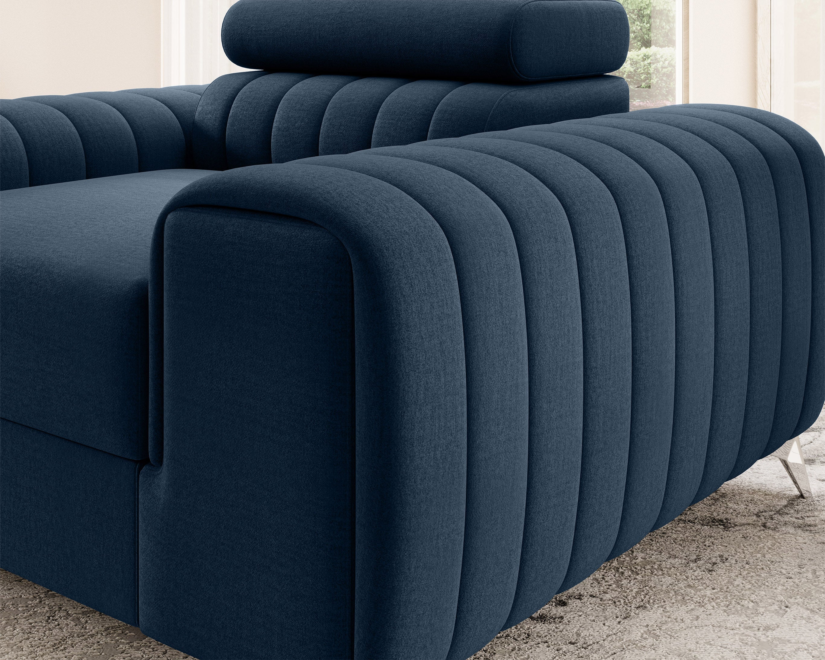 Laurence Modern Accent Chair - Navy Blue