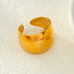 ARILOGO: Wide Band Modernist Gold Ring