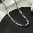 ARKLEY White Gold (Silver Toned): Chunky Rope Chain Textured Necklace.