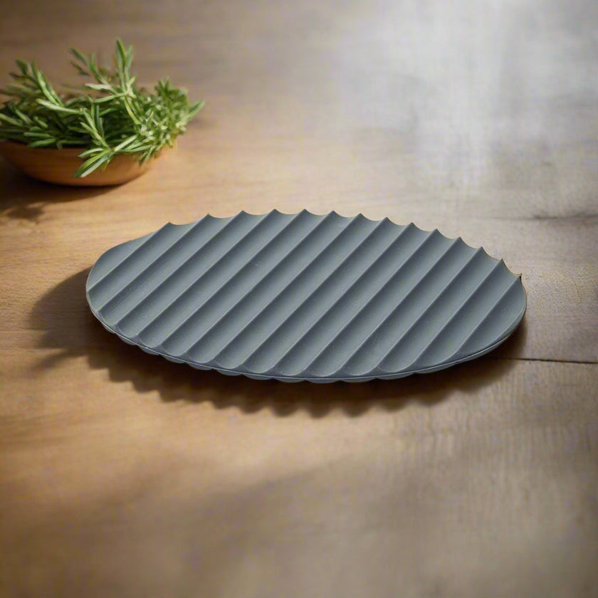 Eatoco Nami Silicone Slip Pot Holder Mat - Heat-Resistant & Non-Slip - Dark Grey