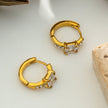 Style ASTORIA Gold: Mini Hoop Gold Earrings Embedded with Zirconia Gemstones