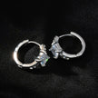 ASTORIA White Gold (Silver Toned): Mini Hoop Gold Earrings Embedded with Zirconia Gemstones