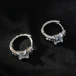 ASTORIA White Gold (Silver Toned): Mini Hoop Gold Earrings Embedded with Zirconia Gemstones