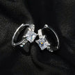 ASTORIA White Gold (Silver Toned): Mini Hoop Gold Earrings Embedded with Zirconia Gemstones