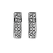 ASTRID : Boucles d'oreilles minimalistes en forme de barre incurvée, pavées de zircons, argent.