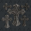 Zuri Designs Ornate Crosses Set 4