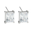 ATTAQUAS Silver: Vintage Carré Cut Zirconia (CZ) Daily Stud Earrings
