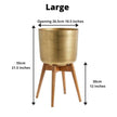 Atzi - Mid-Century Turned Wood Leg Planter Brass (Multiple Sizes)