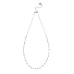 AUREOLE: Essential Daily Chain with Delicate Square Beads in Silver Toned White Gold.