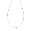 AUREOLE: Essential Daily Chain with Delicate Square Beads in Silver Toned White Gold.