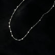 AUREOLE: Essential Daily Chain with Delicate Square Beads in Silver Toned White Gold.