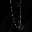 AUREOLE: Essential Daily Chain with Delicate Square Beads in Silver Toned White Gold.