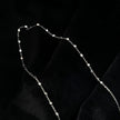 AUREOLE: Essential Daily Chain with Delicate Square Beads in Silver Toned White Gold.