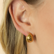 AVERSA: Hammered Texture Tear Drop Stud Earrings