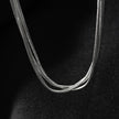 AVEZZANO White Gold (Silver Toned): Snake-Skin Textured Multi-Strand Chain Necklace - Exquisite Elegance