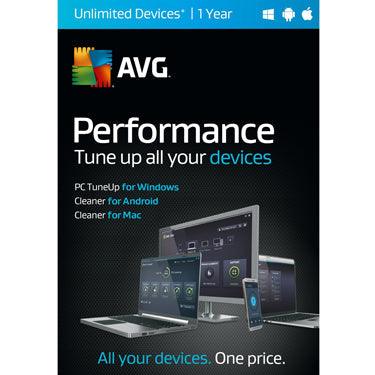 AVG - Optimisation et nettoyage des performances (nombre illimité d'appareils - 1 an)