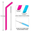 AWESOME REUSABLE RAINBOW SILICONE STRAWS (PACK OF 6 + CLEANING BRUSH)