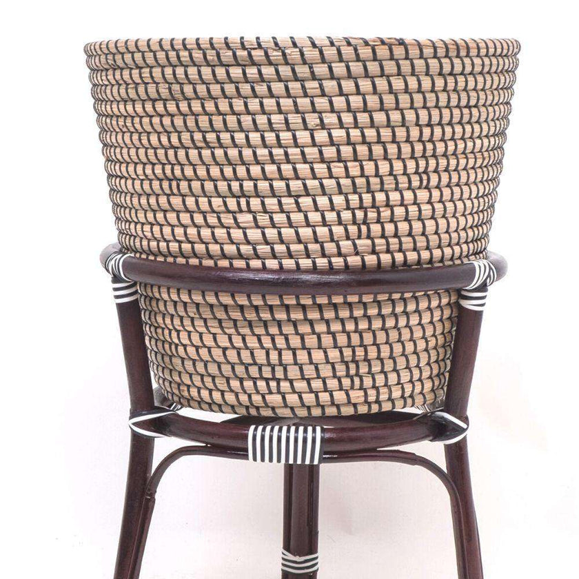 Ayu - Boho Floor Planter On Wooden Stand