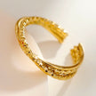 AZURA : Bague texturée contrastée à trois anneaux superposés