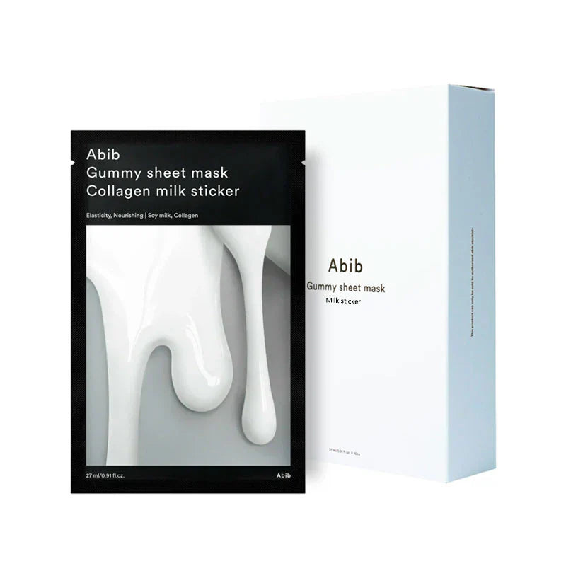 Abib Gummy Sheet Mask #Collagen Milk Sticker 27ml - 1 BOX 10 PCS