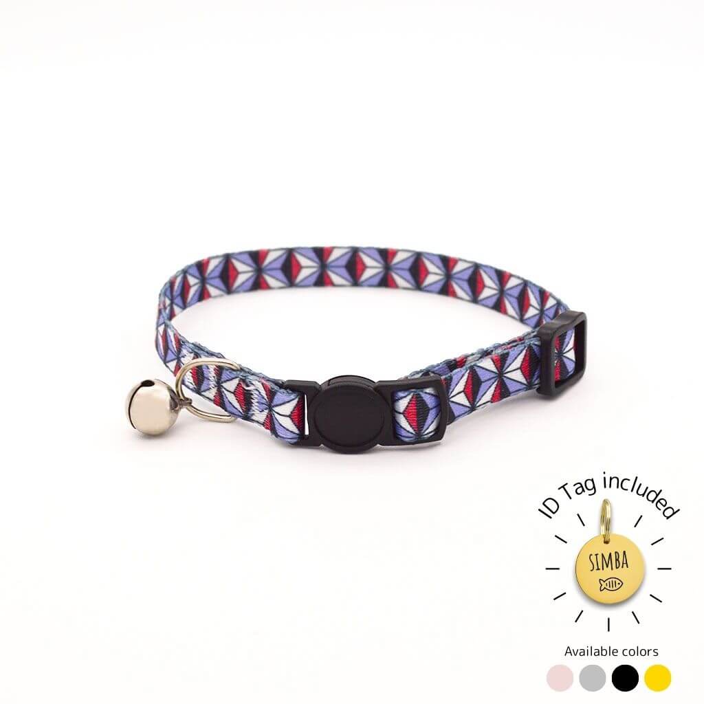 Cat Collar Abstract – Artistic & Personalized with ID Tag