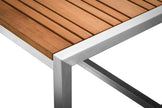 Pine Stainless Steel & Teak Outdoor Sling 2 Chairs Bistro Set
