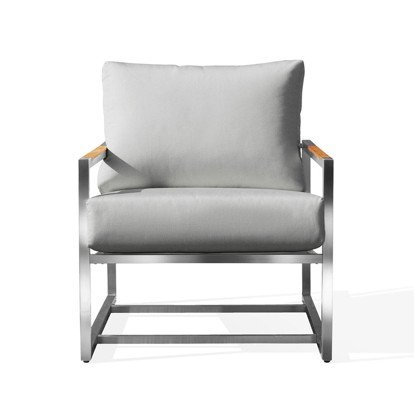 Acacia Stainless Steel Club Chair with Sunbrella® Cushions
