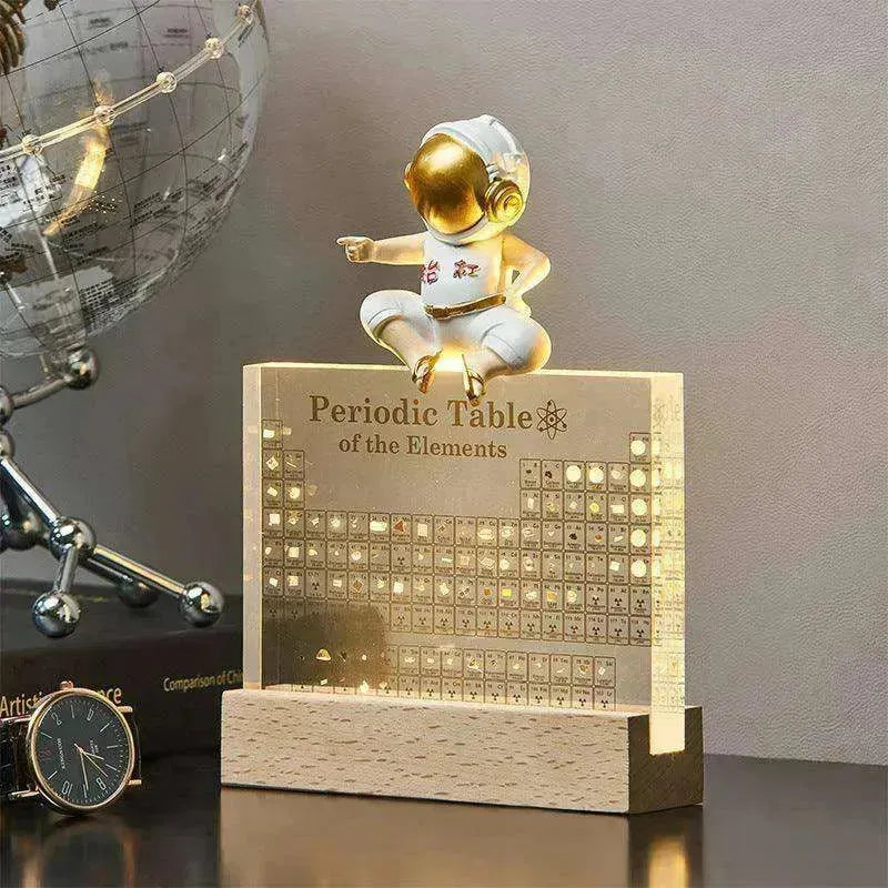 Acrylic Periodic Table: Real Element Samples + Light Base